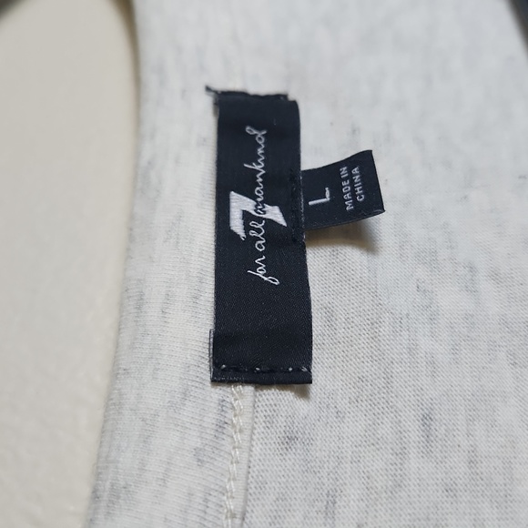 7 for All Mankind Heather Cream Long Sleeve Peasant Top - Picture 2 of 5